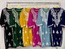 Rayon Soft Kurtis with White embroidery - Chikankari official