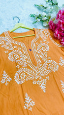 Rayon Soft Kurtis with White embroidery - Chikankari official