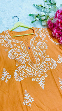 Rayon Soft Kurtis with White embroidery - Chikankari official