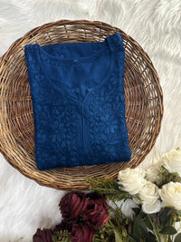Rayon soft Regular Wear Embroidery Short top - Chikankari official