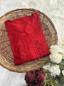 Rayon soft Regular Wear Embroidery Short top - Chikankari official