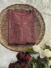 Rayon soft Regular Wear Embroidery Short top - Chikankari official