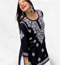Rayon Soft Short Top - Chikankari official