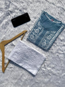 Rayon Square Neck soft Kurta - Chikankari official