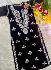 Rayon White hand embroidery combo - Chikankari official