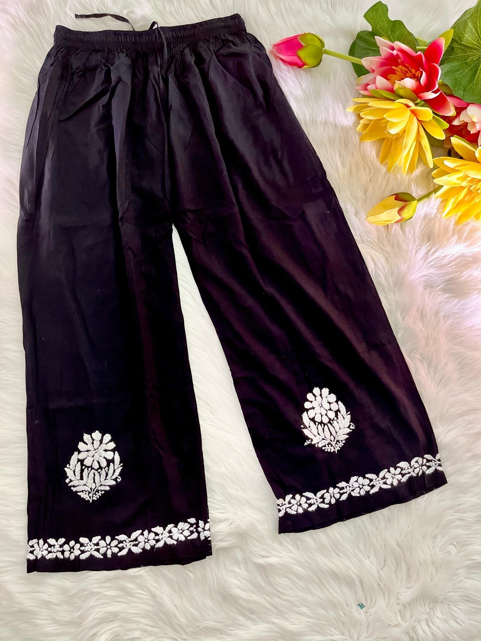 Rayon White hand embroidery combo - Chikankari official