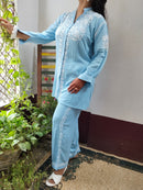 Rayon with heavy Ghass Co ord Handwork Combo - Chikankari official