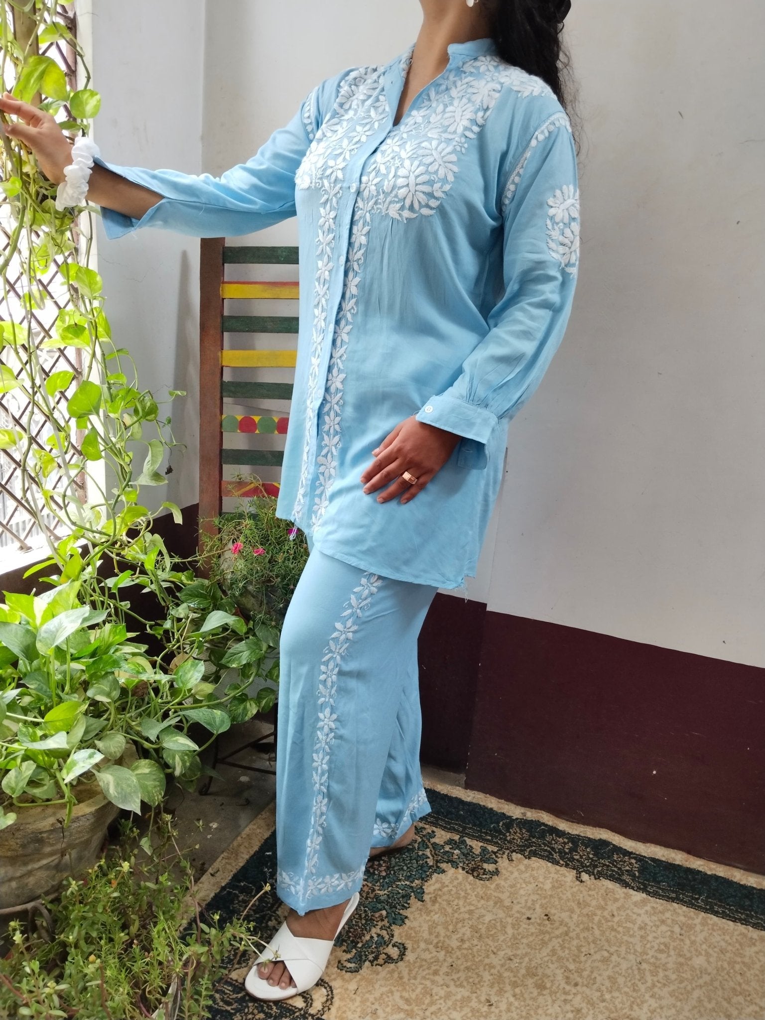 Rayon with heavy Ghass Co ord Handwork Combo