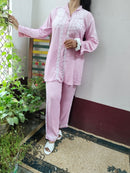 Rayon with heavy Ghass Co ord Handwork Combo - Chikankari official