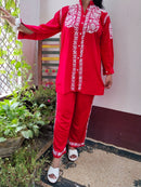 Rayon with heavy Ghass Co ord Handwork Combo - Chikankari official