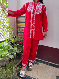 Rayon with heavy Ghass Co ord Handwork Combo - Chikankari official