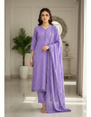 Ready to wear chinon Top Cotton Thread Embroidered Set - Chikankari official