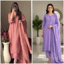 Ready to wear chinon Top Cotton Thread Embroidered Set - Chikankari official