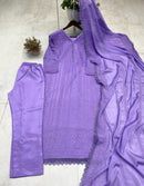 Ready to wear chinon Top Cotton Thread Embroidered Set - Chikankari official
