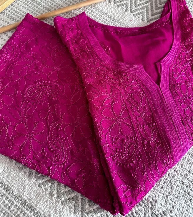 Resham chikankari viscose Suit Set - Chikankari official