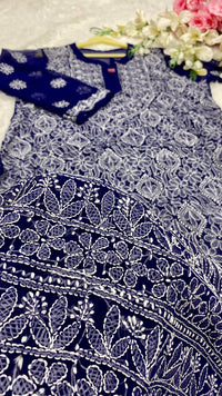 Resham Jaal Kurta - Chikankari official