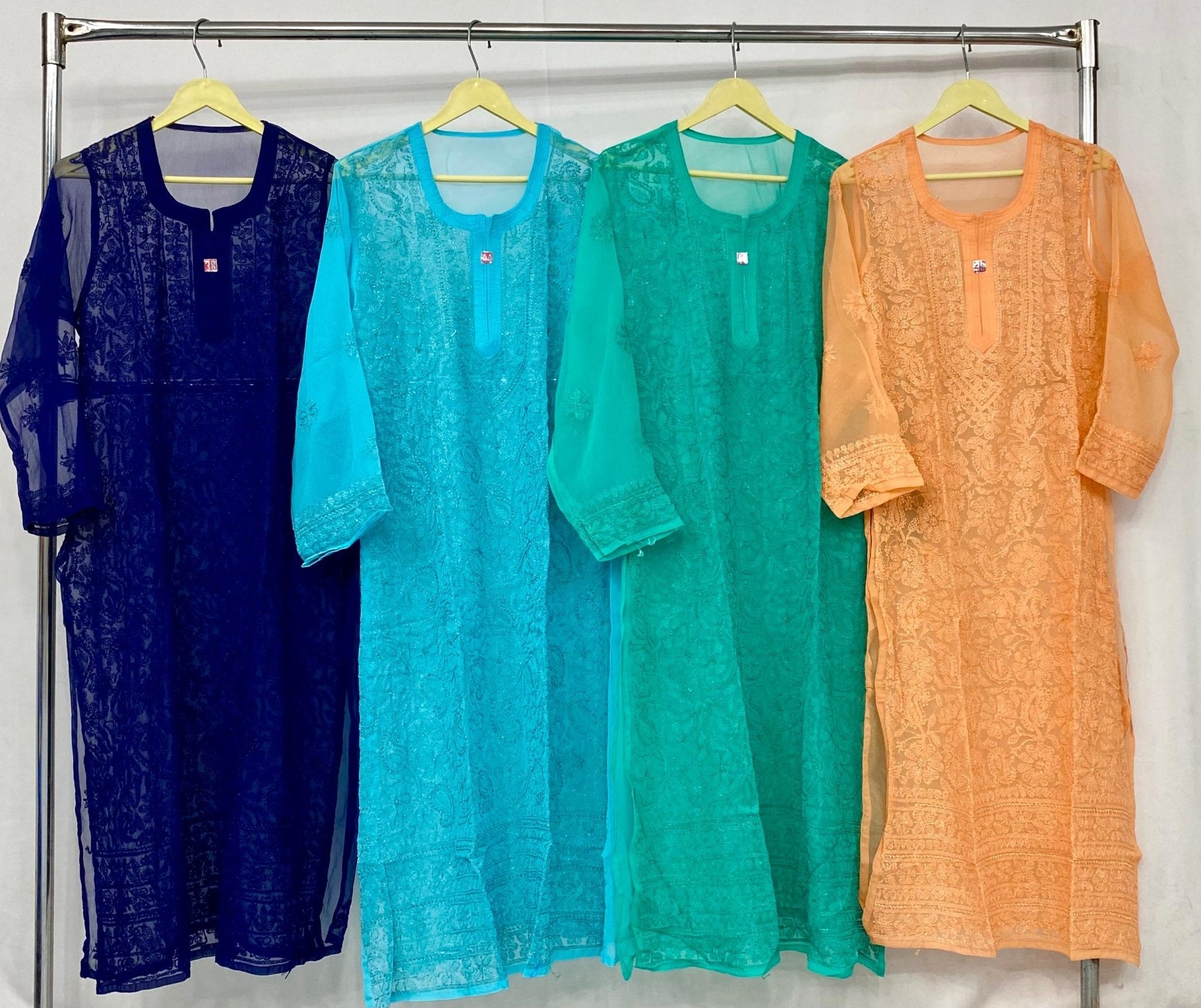 Resham Jaal Kurta - Chikankari official