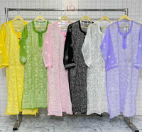 Resham Keel Jaal Kurtis - chikankariofficial