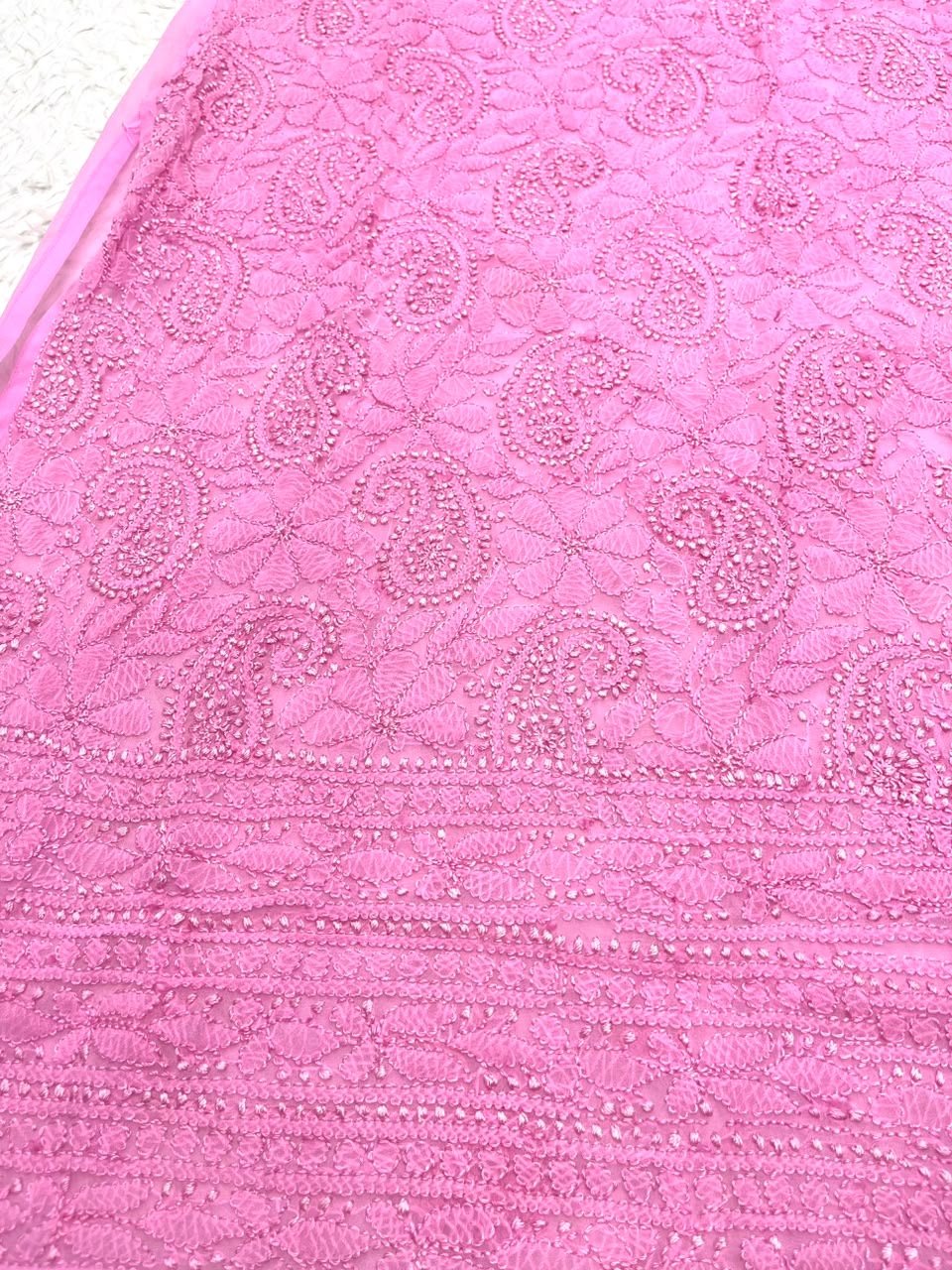 Resham long heavy Jaal Kurta handcrafted - Chikankari official