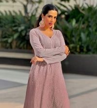 Resham muqaish viscose Jaal Luxe kurta - Chikankari official