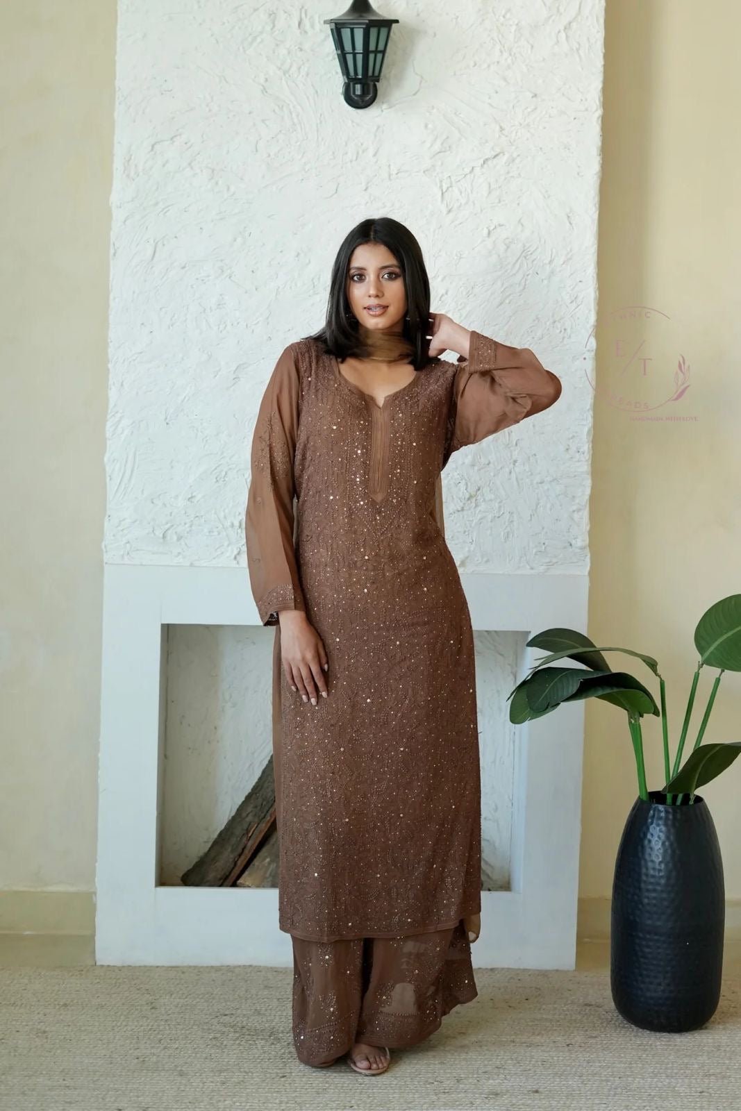 Resham Muqaish Viscose Jall Combo - Chikankari official