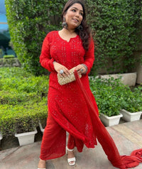 Resham Muqaish Viscose Jall Combo - Chikankari official