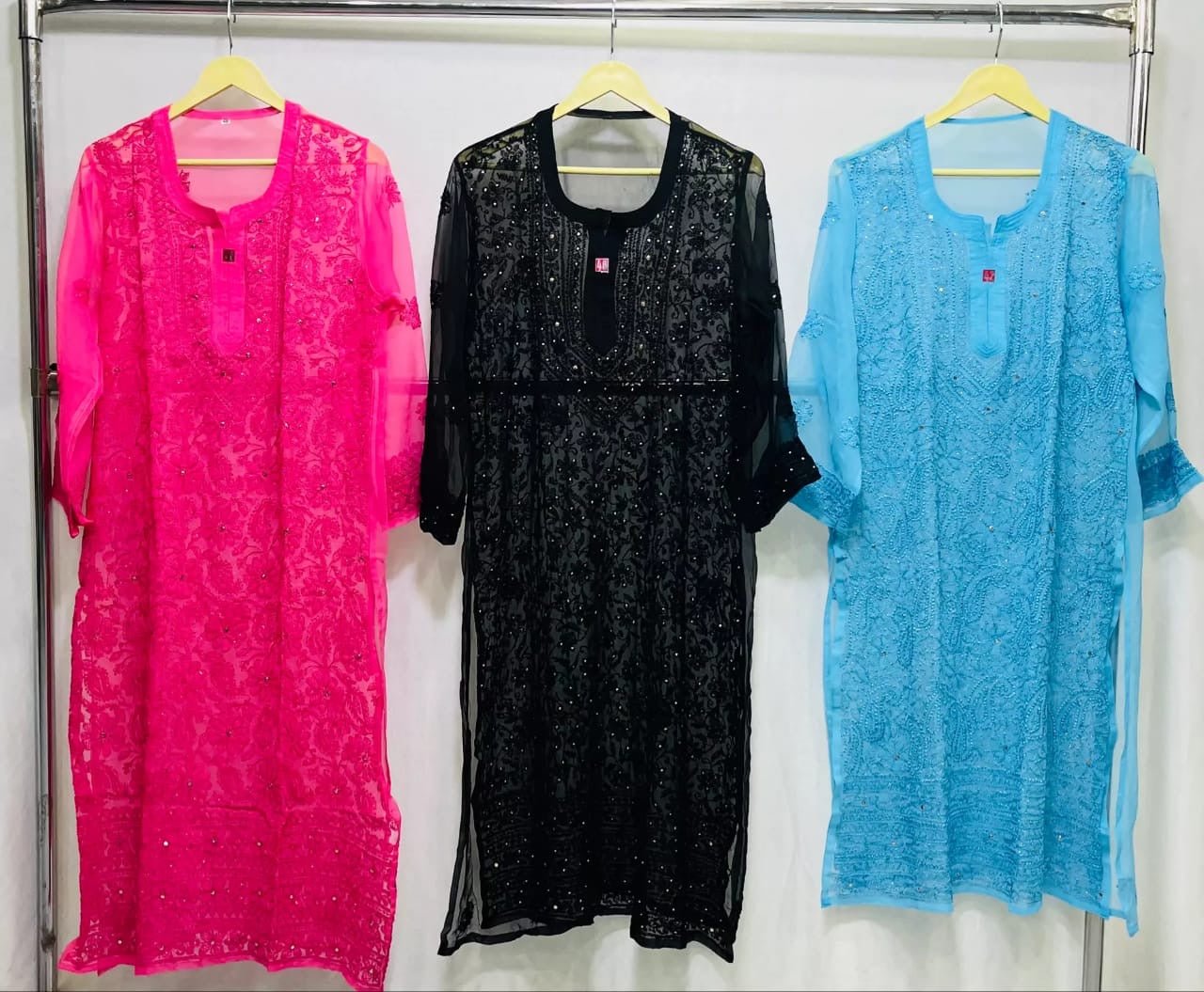 Resham muqiaish work jaal heavy kurta - Chikankari official