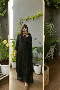 Resham Viscose Gala Buti Jaal Kurta Set - Chikankari official