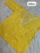 Rich Handworked Gala Buti Soft Short Top - Chikankari official