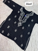 Rich Handworked Gala Buti Soft Short Top - Chikankari official