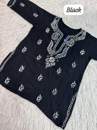 Rich Handworked Gala Buti Soft Short Top - Chikankari official