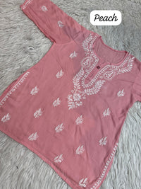 Rich Handworked Gala Buti Soft Short Top - Chikankari official