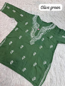 Rich Handworked Gala Buti Soft Short Top - Chikankari official