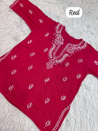 Rich Handworked Gala Buti Soft Short Top - Chikankari official