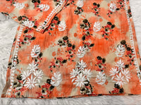 Rich Work Pure Mul cotton Kurti And handwork plazzo - Chikankari official