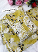 Rich Work Pure Mul cotton Kurti And handwork plazzo - Chikankari official