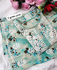Rich Work Pure Mul cotton Kurti And handwork plazzo - Chikankari official