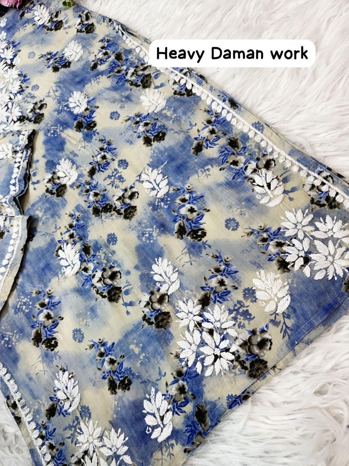 Rich Work Pure Mul cotton Kurti And handwork plazzo - Chikankari official