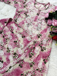 Rich Work Pure Mul cotton Kurti And handwork plazzo - Chikankari official