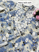 Rich Work Pure Mul cotton Kurti And handwork plazzo - Chikankari official