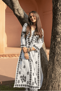( Rishita Special )Black n White Rayon Plazzo Combo - Chikankari official