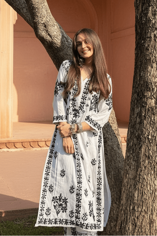 ( Rishita Special )Black n White Rayon Plazzo Combo