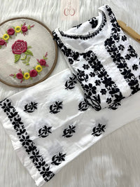( Rishita Special )Black n White Rayon Plazzo Combo - Chikankari official