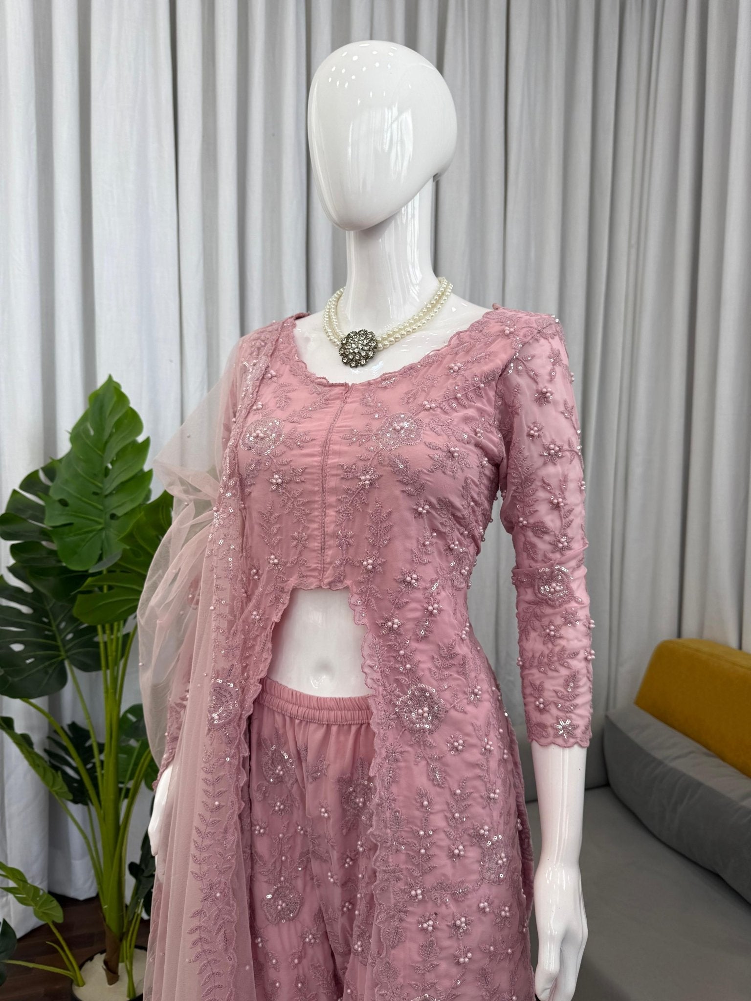 Riwayat 3pc Designer Foux Butterfly Set - Chikankari official