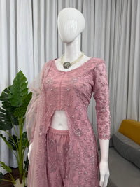 Riwayat 3pc Designer Foux Butterfly Set - Chikankari official
