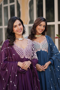 Riwayat Designer Ready Made Gown With Dupatta - Chikankari official