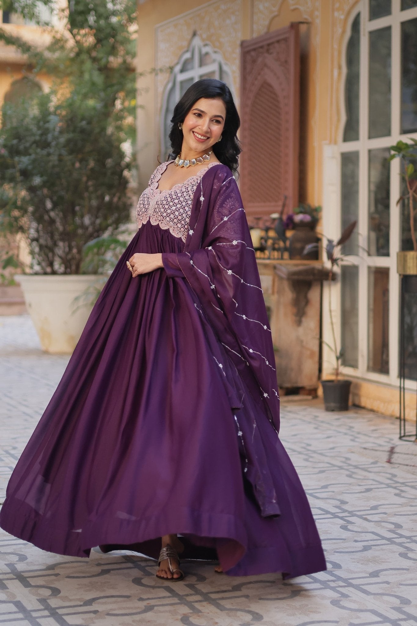 Riwayat Designer Ready Made Gown With Dupatta - Chikankari official