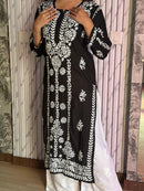 Riwayat Premium Heavy Work Modal Kurta - Chikankari official