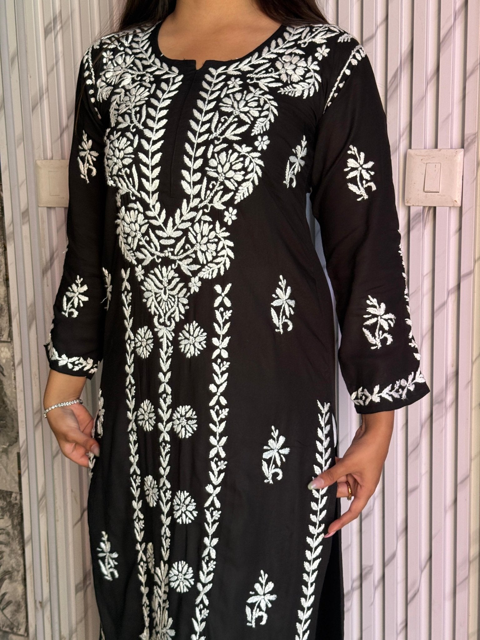 Riwayat Premium Heavy Work Modal Kurta - Chikankari official