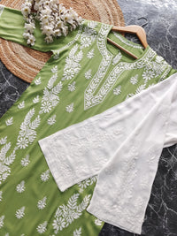 Riwayat Straight Fit Modal Kurti - Chikankari official